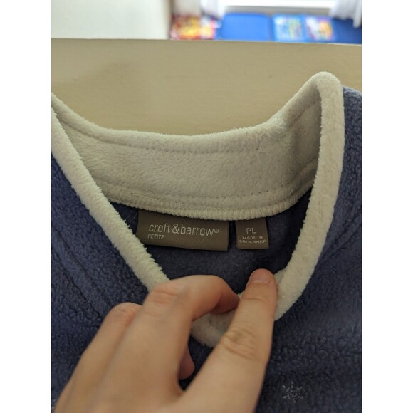 Croft & Barrow Long Sleeve Sweater Blue Christmas Let it Snow Penguin Size PL - Picture 3 of 13